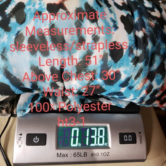 Ashley Stewart Women's size 12 Black & Blue Halter Maxi Dress Gently Used - Picture 6 of 6